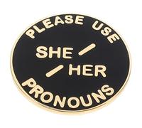 Alipis Pronoun Badge Pin for Women She Her Gender Identity Lightweight Sturdy Brooch for Work School and Events Stylish Accessory