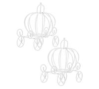 Alipis Pumpkin Creative Wedding or Candy White Iron 2pcs Boxes and Cart for Decorative Storage Beautiful Treats Favor Party Birthday Parties