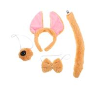 Alipis Puppy Cosplay Set with Floppy Dog Ears Plush Tail Bow Tie Nose Fun Animal Headwear for Adults for Halloween Birthday Parties