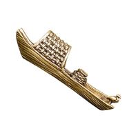 Alipis Pure Copper Brass Fishing Boat Model Decor Antique Handcrafted Nautical Ornament for Desktop Creative Vintage Home Decoration Realistic Lifelike Handicraft for Indoor Display