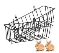 Alipis Rabbit Hay Feeder Metal Hanging Rack for Small Animals Guinea Pig Bunny Cage Hay Holder 9.06X9.06X9.06 Inches Easy to Install Large Capacity Clean Feeding