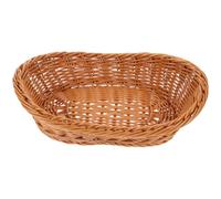 Alipis Rattan Woven Bread Basket 11X7.5 Inch Oval Display Tray for Fruit Snacks and Bread Storage Kitchen Table Organizer