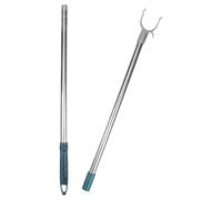 Alipis Reach Hook Clothes Pole Reach Stick Long Reach Stick Metal Closet Pole Clothesline Pole Hooks Garment Pole for Balcony Closet Closet Shelf, 5215LDVY4XNO624010BU