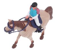 Alipis Realistic Plastic Horse Action Figure with Rider Reusable Miniature Farm Animal Decor Detailed Cowboy Horse Sculpture for Home Display and Collectors