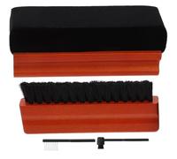 Alipis Record Player Cleaning Kit 4pcs Set Wood Bristle Brush Velvet Cloth Small Row Brush for Vinyl Record and CD Maintenance Accessories