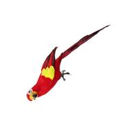 Alipis Red Artificial Parrot Model Realistic Bird Adornment Simulation Sparrow for Home Office Garden Decoration Craft Ornament