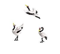 Alipis Red-crowned Crane Craft Displays 3pcs Resin Figurines Miniature Elegant and Dainty to Beautify Table and Garden Accents for Bonsai Decorations