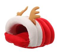 Alipis Red Deer Shape Warm Hamster Bed with Removable Design and Wear-resistant Pp Cotton Material for Small Animals like Hamsters and Pigs, for Winter Use
