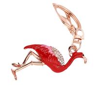 Alipis Red Flamingo Keychain Alloy Key Ring with Rhinestone Crystal Creative and Practical Key Holder for Everyday Use Delicate Fashion Accessory for Bags