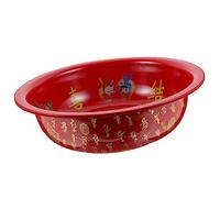 Alipis Red Metal Washbasin Chinese Style Wedding Washbasin Vintage Decorative Basin Traditional Hand Basin for Ages Easy to Cle