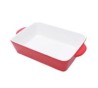 Alipis Red Pottery Baking Pan, Lasagne Dish Large for Microwave and Oven Use, Rectangular Bakeware, Simple Elegant Design, Healthy and Home Kitchen Baking Tray
