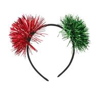 Alipis Red Tinsel Pompom Hair Hoop Headband for Children, Metal Wire Material with Christmas Elements, Decorative and Fashionable Hair Accessory for Masquerade and Holiday Parties