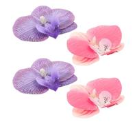 Alipis Removable Orchid Flower Shoe Clips with Vivid Realistic Design 2 Pairs Plastic Clip-on Decorative Accessories for High Heels and Sandals for Parties and Proms