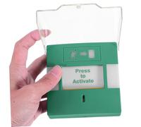 Alipis Resettable Emergency Alarm Switch with Protective Lid Button Manual Reset Industrial Safety Control Plastic Clear Visual and Tactile Feedback for Commercial and Public Facilities