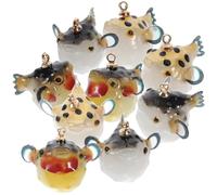 Alipis Resin Puffer Fish Charms Multi-use DIY Findings 12pcs for Jewellery Making with Assorted Colours, Handmade Projects Supply Suitable for Sweater Chain Accessories
