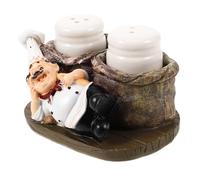 Alipis Resin Salt Pepper Shaker Set Chef Statue Kitchen Seasoning Jar Novelty Serveware Small Spice Jars Farmhouse Holiday Dining Table Decor