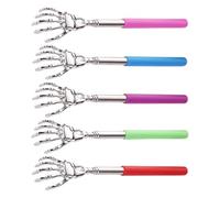 Alipis Retractable Stainless Steel Back Scratcher Tool Convenient Extendable Body Scratcher 5pcs with Flexible Glue Tips for Reaching Difficult Itches for Men and Women