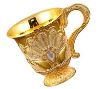 Alipis Retro Alloy Wine Cup with Elegant Flower Engraving Vintage Style Metal Wine Goblet for Home Drinking and Decorative Ornament Safe Material Peacock Pattern Gold Finish