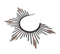 Alipis Retro Black Radiant Crown Headband for Women, Lightweight and Comfortable to Wear Decorative Hair Accessory Suitable for Beauty Pageants and Parties