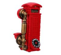 Alipis Retro Telephone Booth Decoration Vintage Resin Rotary Dial Phone Model for Home Decor Antique Coin Booth Retro Classic Display for Living Decoration