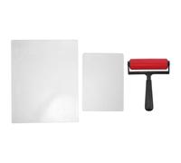 Alipis Reusable Gel Plate Printmaking Set with Roller Brush, Monoprinting Gel Press Plate for Card Making, Craft Stamping, and Mixed Media Art Supplies