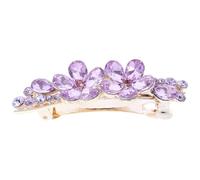 Alipis Rhinestone Flower Hair Clips in Violet for Bridal Hair Styling, Wedding, Prom, and Everyday Use Metal Barrette Design