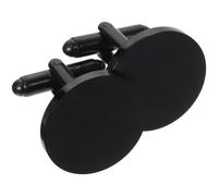 Alipis Round Polished Black Stainless Steel Men Cufflinks, Creative Double-Sided Brushed Shirt Studs for Business Suit Accessories, Elegant Shirt Sleeve Buttons for Men