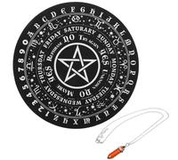 Alipis Rubber Pentagram Divination Board with Letters and Numbers, Desktop Pendulum Board Set for Spiritual Dowsing and Ritual Use, Decorative Mystical Mouse Pad for Home and Office