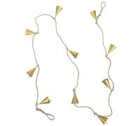 Alipis Rustic Vintage Metal Jingle Bells with Jute String, Christmas Bell String for Indoor and Outdoor Use, Pleasant Sound Enhancing Festive Atmosphere, for Fireplace and Farmhouse Decor