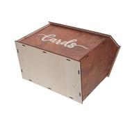Alipis Rustic Wooden Wedding Card Box Large Capacity Storage with Slot for Envelopes and Invitations Sturdy DIY Keepsake Holder for Reception Birthday Graduation Parties