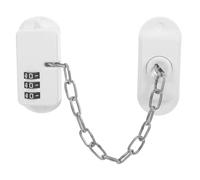 Alipis Safety Refrigerator Lock with Adjustable 18cm Chain, Password Security and Adhesive No Drilling Feature for Kitchens and Areas Requiring Extra Safety Barriers, White Abs Material