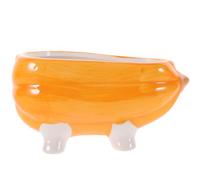 Alipis Sand Sturdy Orange Ceramic Material Ceramic Bath in Pumpkin Shape Tub Hamster Featuring Resting Place and Food Bowl for Hedgehog and Hamster for Daily Use and Small Animal