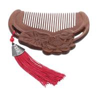 Alipis Sandalwood Comb Handmade Carving Vintage Wood Hair Comb for Curls Portable