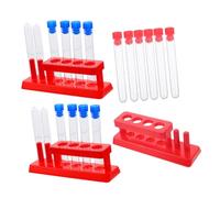 Alipis Science Experiment Test Tube Rack with Sample Tubes and Stoppers Secure Storage Rack for Chemistry Teaching and Science Experiments Educational Laboratory Supplies