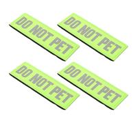 Alipis Service Dog Reflective Harness Patches 4Pcs Removable Nylon Do Not Pet Decals for Puppy Leash Collars Night Walk Green Stickers