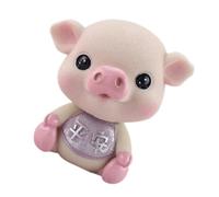 Alipis Shaking Head Pig Statue Resin Car Interior Decor Cute Piggy Ornament Pink Car Dashboard Accessory