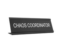 Alipis Shaped Mediator Desk Name Plate Sturdy Aluminum Alloy Plaque Chaos Coordinator Office Decor Scratch Resistant Role Identification Sign for Home and Office Desks
