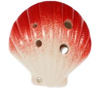 Alipis Shell Shape 6-hole Ceramic Ocarina for Beginners Boys and Girls Portable Red Children’s Practice Musical Instrument Toy