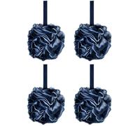Alipis Shower Loofah Bath Sponges with Hanging Rope Black 4pcs Pe Material Exfoliating Shower Sponge Balls Effective Keratin Removal and Foaming Bath Puff for Hotel and Travel