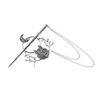 Alipis Silver Alloy Hair Accessories Effortless Styling with Wolf Head and Moon Design Animal Hairpin Gentle on Hair for Women for Casual Outings and Parties