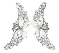 Alipis Silver Shoe Clips for Bridal and Bridesmaid, Butterfly Shaped Shoe Charms with Artificial Crystal, Zinc Alloy Material, Removable Design, Fine Workmanship for Wedding and Party