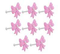Alipis Single Hole Pink Bow Metal Drawer Knobs Set 8 for Bedroom Dresser Cupboard Handles