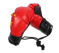 Alipis Small Boxing Gloves Keychain Portable Miniature Boxing Glove Shape Pvc Cotton with Chinese National Flag Pattern Stylish Eye-catching Ornament Backpack