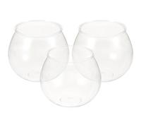 Alipis Small Fish Tank Plastic Globe Bowl Set of 3 Durable Desktop Aquarium for Office Home Hydroponics and Turtle Habitat