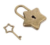 Alipis Small Five-Pointed Star Padlock with Key Set, 23g DIY Decorative Lock for Diary, Notebook, Travel Bags, Secure Hanging Lock for Personal Accessories