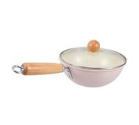 Alipis Small Nonstick Iron Wok Frying Pan with Glass Lid for Induction Cooktop and Stove Top, Even Heat Distribution Cooking Pan, Versatile Compatibility Skillet for Everyday Use