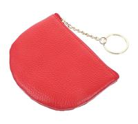 Alipis Small Pu Leather Wallet for Women with Keychain, Portable Mini Coins Purse for Storing Changes, Lightweight and Fashionable Red Purse for Working Outdoor and Travelling
