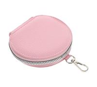 Alipis Small Round Zipper Coin Purse for Women and Teens, Pink Mini Purse Keychain with Recycled Material, Compact Wallet for Coins and Keys, Lightweight Nylon Change Pouch for Travel