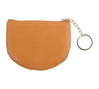 Alipis Small Women Wallet Shell Coin Purse Genuine Leather Mini Change Purse with Keychain Yellow Compact Card Holder for Travel and Daily Use