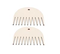 Alipis Small Wooden Weaving Combs Smooth Finish 2pcs with Small Hole Design Essential for Tapestry and Scarf Weaving